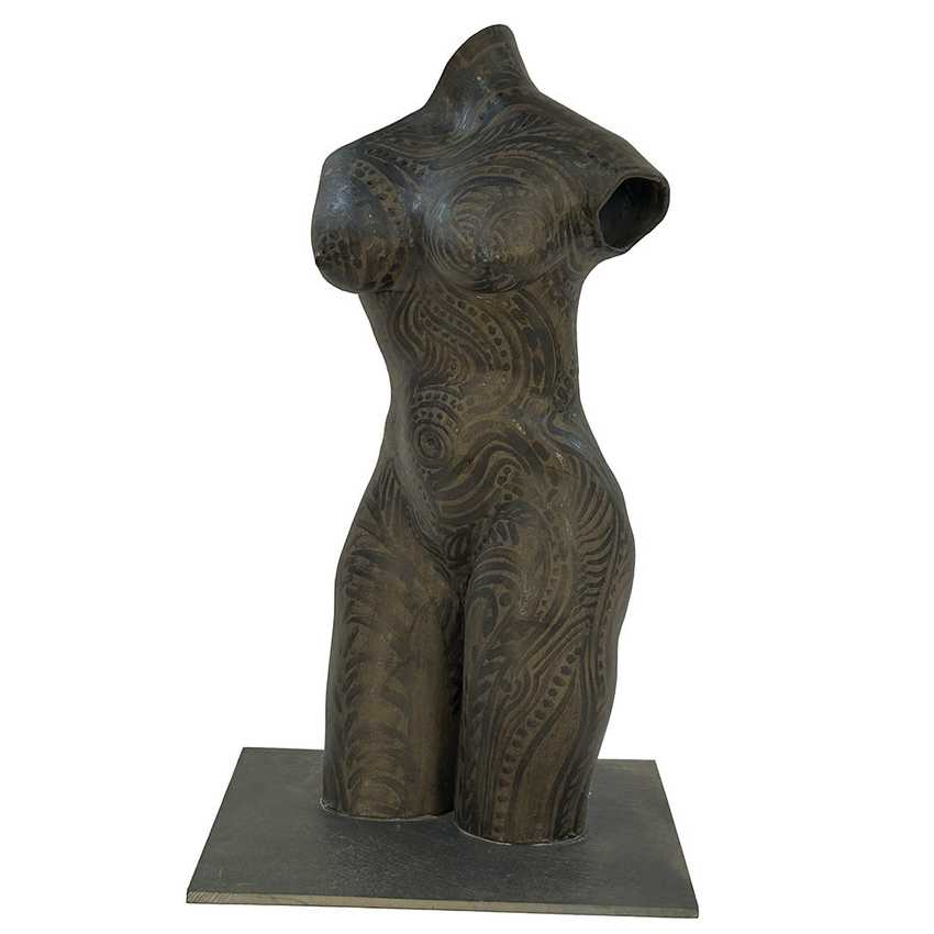 Gail Paradise Painted Lady Sculpture | Original American Studio Pottery Female Torso | Figurative Ceramic Art