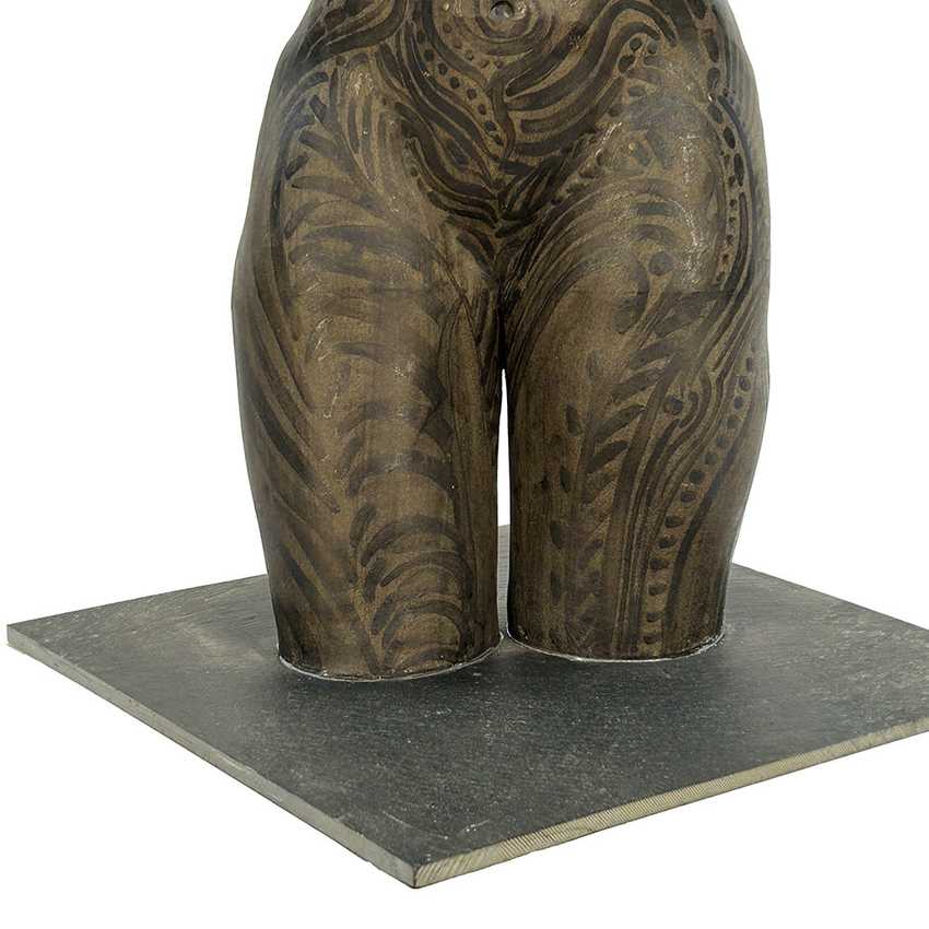 Gail Paradise Painted Lady Sculpture | Original American Studio Pottery Female Torso | Figurative Ceramic Art