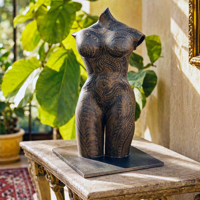 Gail Paradise Painted Lady Sculpture | Original American Studio Pottery Female Torso | Figurative Ceramic Art