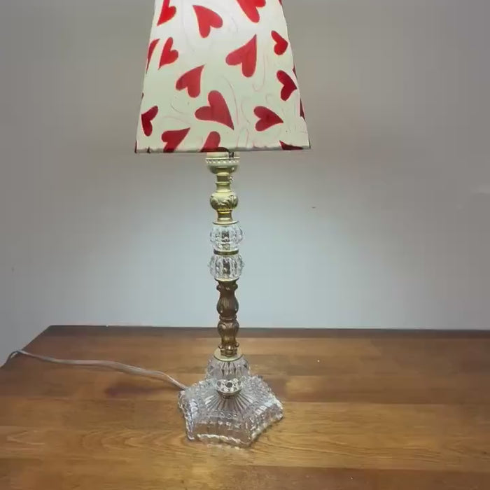 Fancy Brass and Vintage Glass Lamp