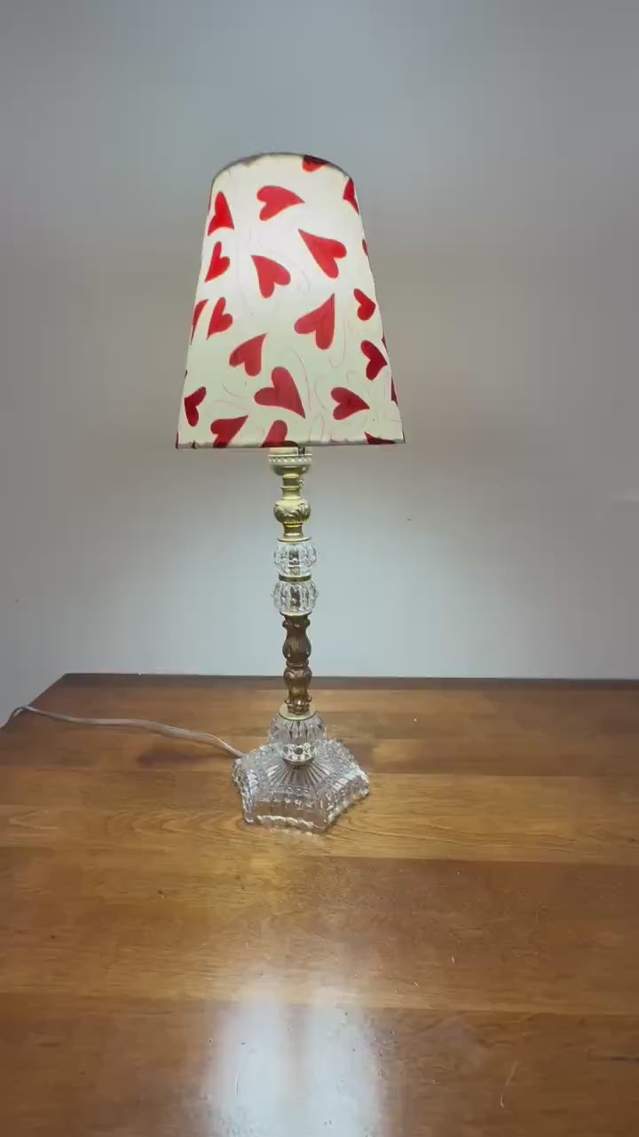 Fancy Brass and Vintage Glass Lamp