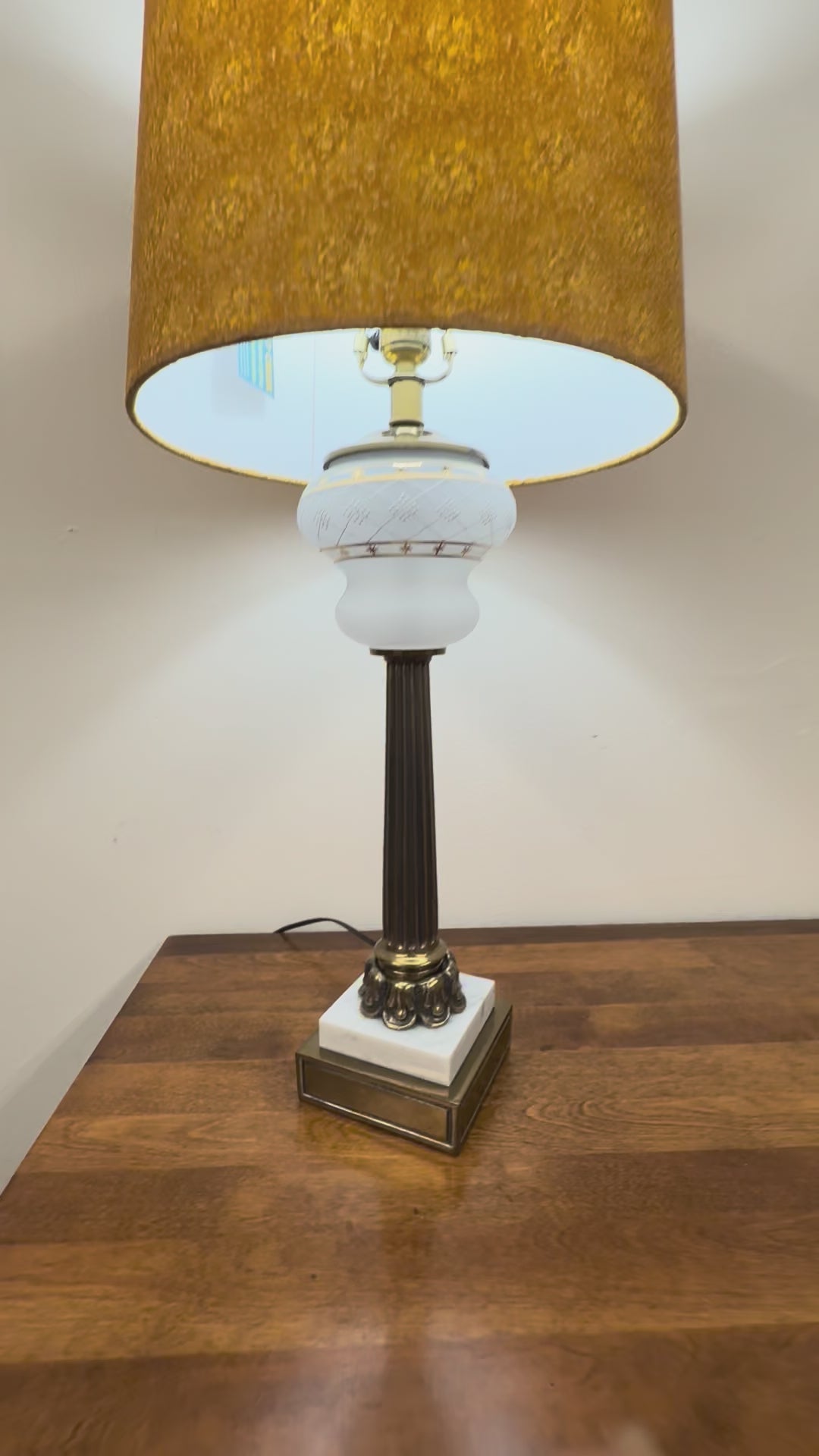 Tall Mid Century Column Lamp