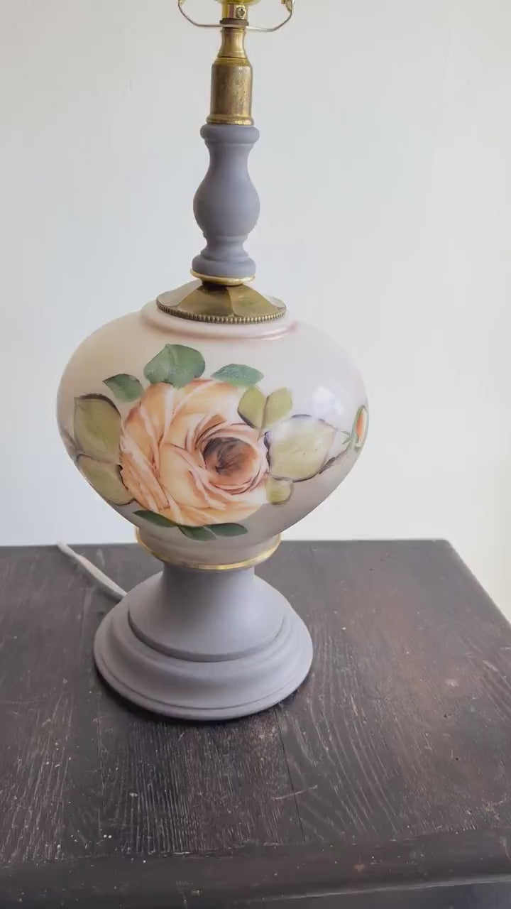 Re Imagined Hand Painted Working Gone The Wind Lamp, Restored Historical Vintage Lamp, Victorian Southern Antique Lamp
