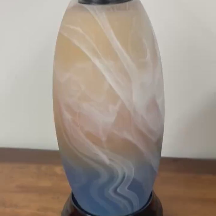 Handmade Art Glass Vase Lamp | Boho Statement Table Lamp | Housewarming Glass Vase Lamp