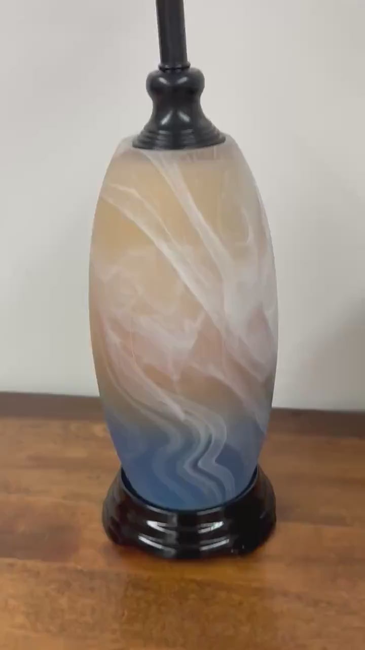 Handmade Art Glass Vase Lamp | Boho Statement Table Lamp | Housewarming Glass Vase Lamp