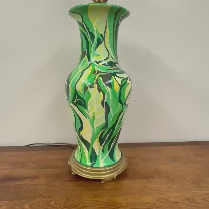 Hand Painted Bohemium Ginger Jar