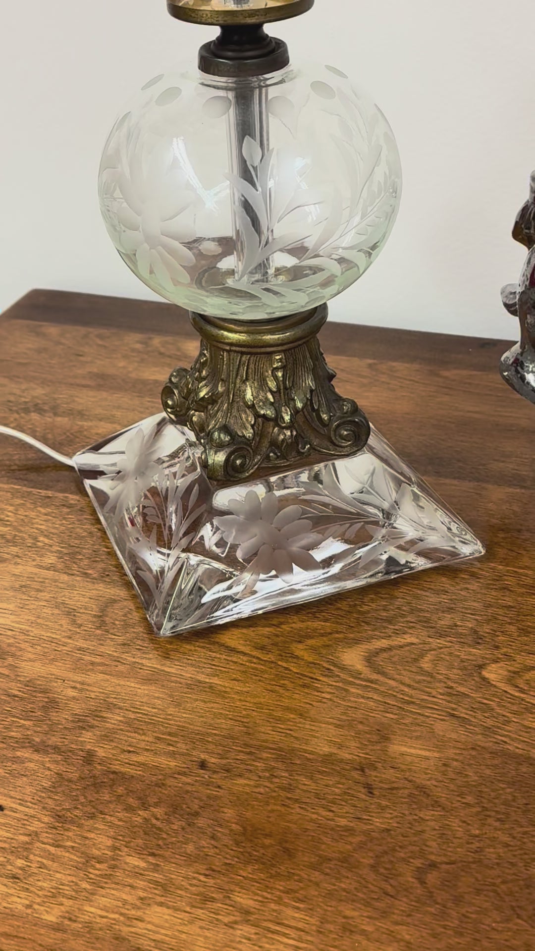 Etched Glass Tall Lamp