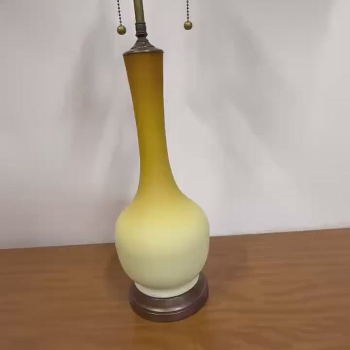 Tall Vintage Uranium Glass Lamp