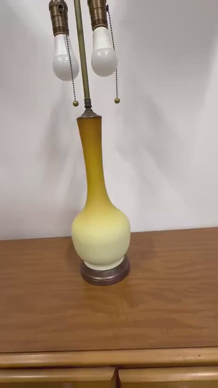 Tall Vintage Uranium Glass Lamp
