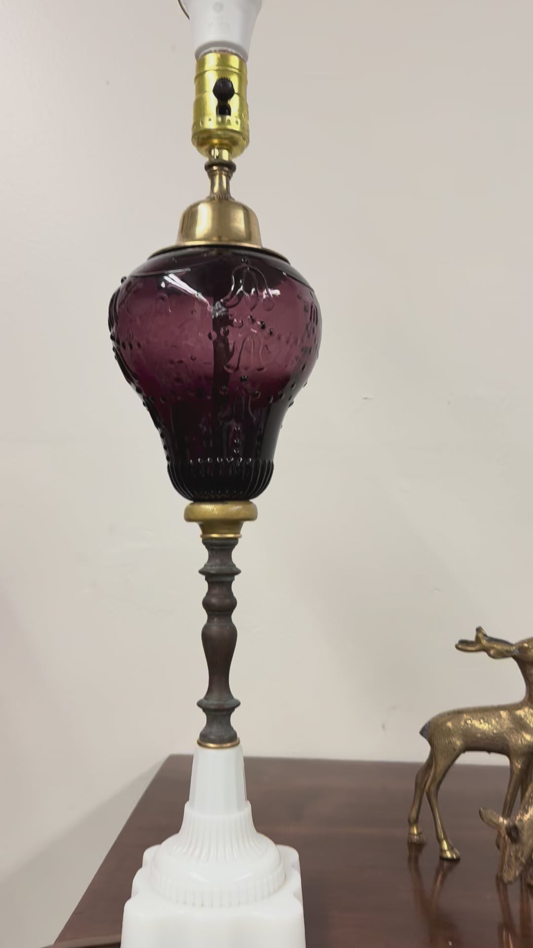 Amethyst Glass Custom Built Lamp
