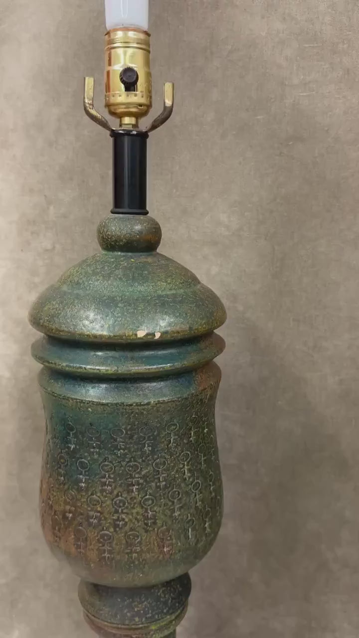 Ceramic Vintage 1960s Table Lamp Pair,  Collectible Decorative Aldo Londi Lamp