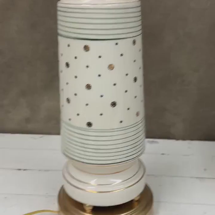 MCM Green Dots and Stripes Vintage Lamp