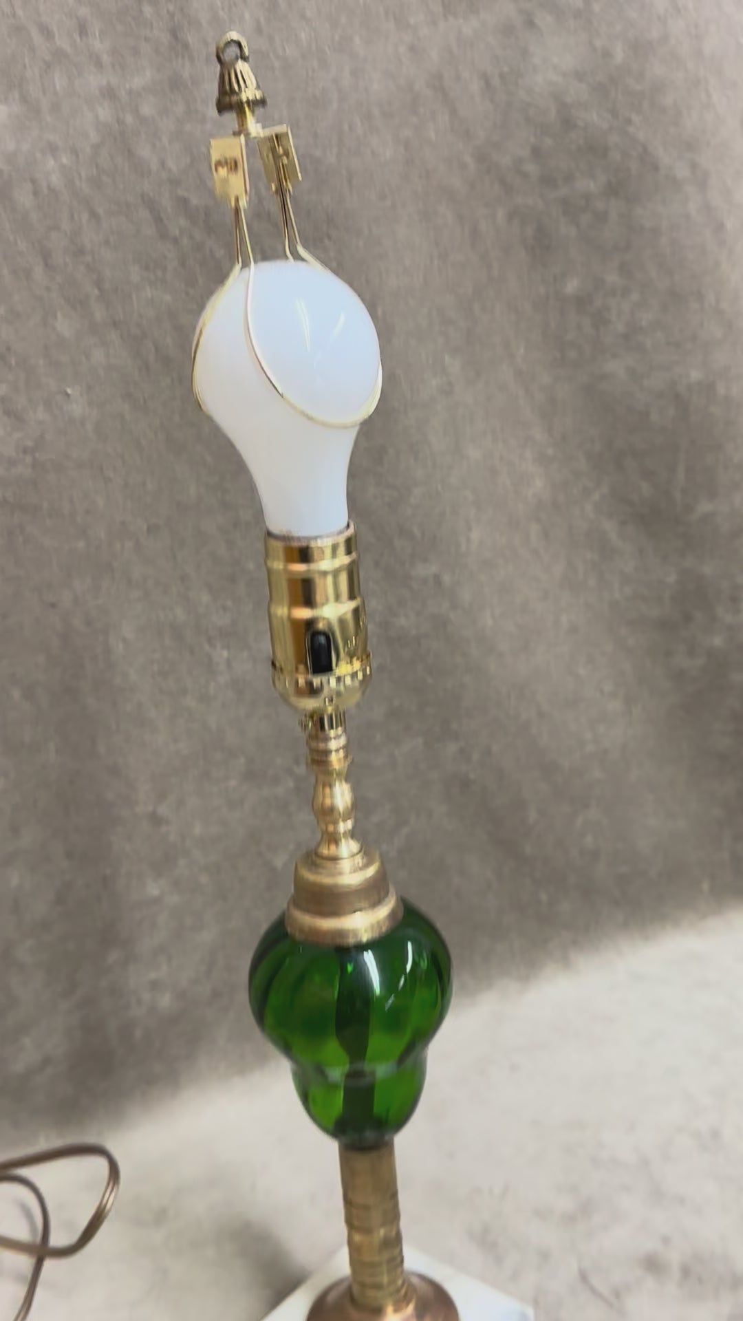 Small Emerald Green Glass lamp