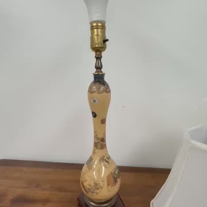 Small Ceramic Japanese Gourd Lamp, Mini Table Lamp, Asian Gourd Lamp