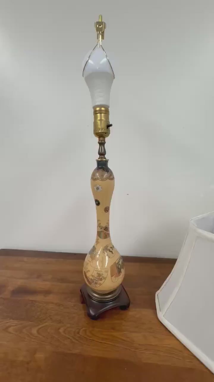 Small Ceramic Japanese Gourd Lamp, Mini Table Lamp, Asian Gourd Lamp