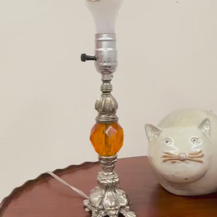 Tiny Orange Candlestick Lamp