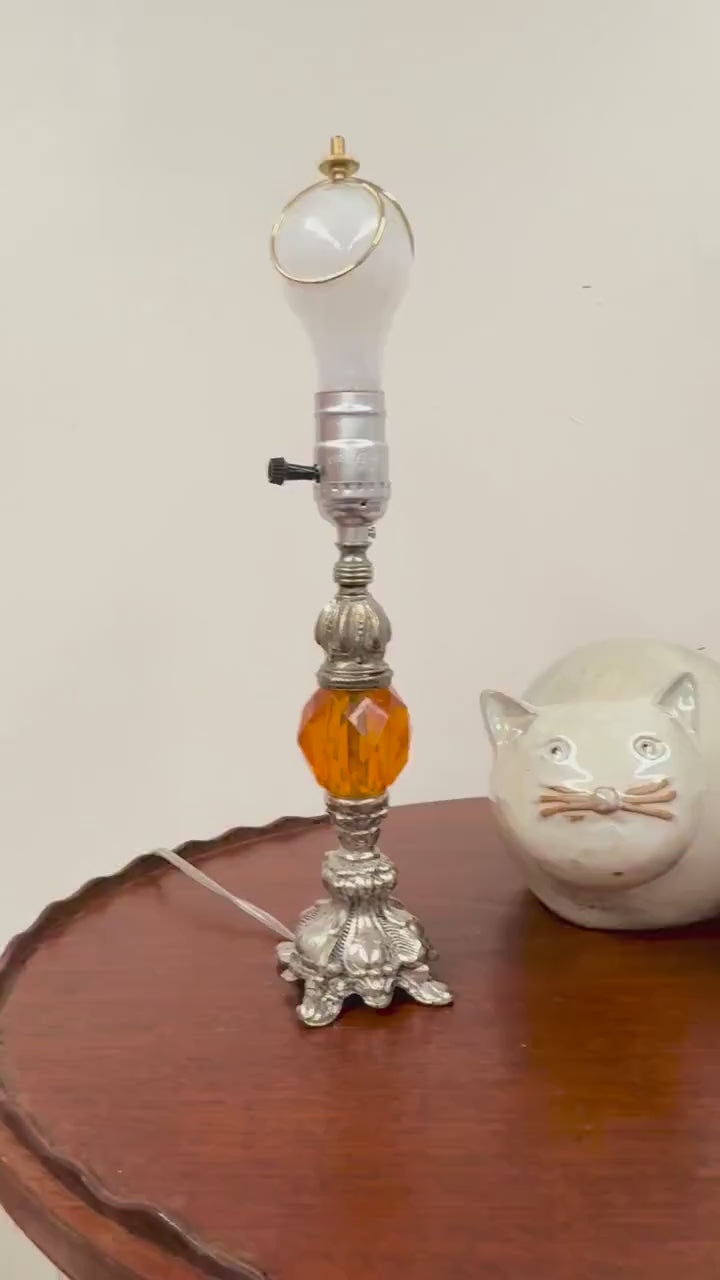 Tiny Orange Candlestick Lamp