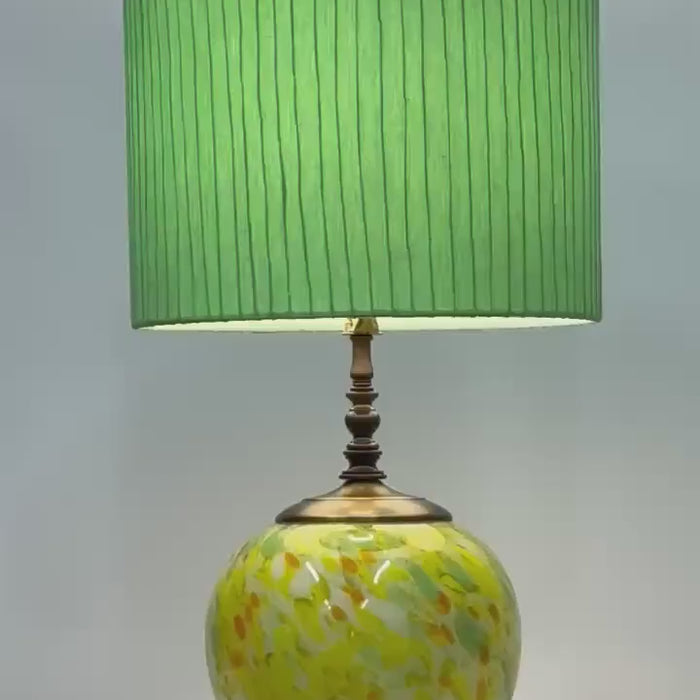12 inch Drum Lampshade, Green Pintuck | Custom Sizes Available