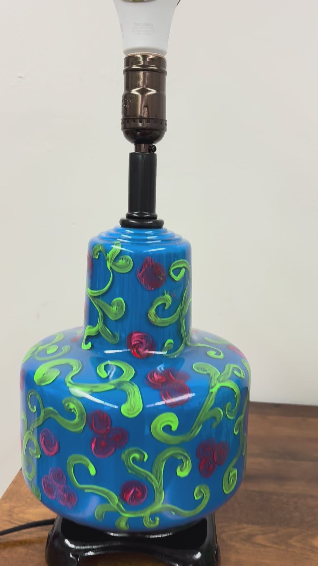 Painted Blue MCM Lamp
