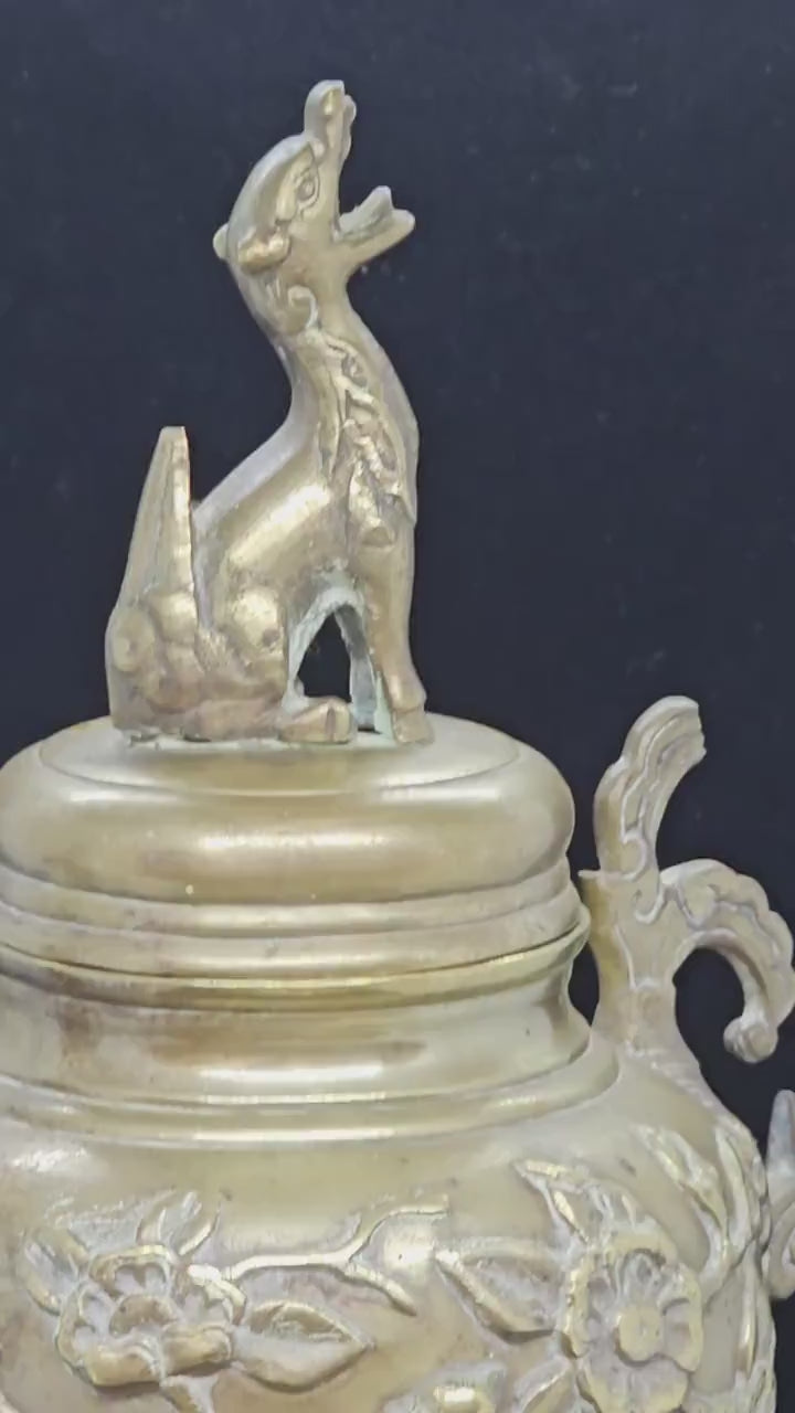 Brass Incense Burner Vintage Asian Decorative