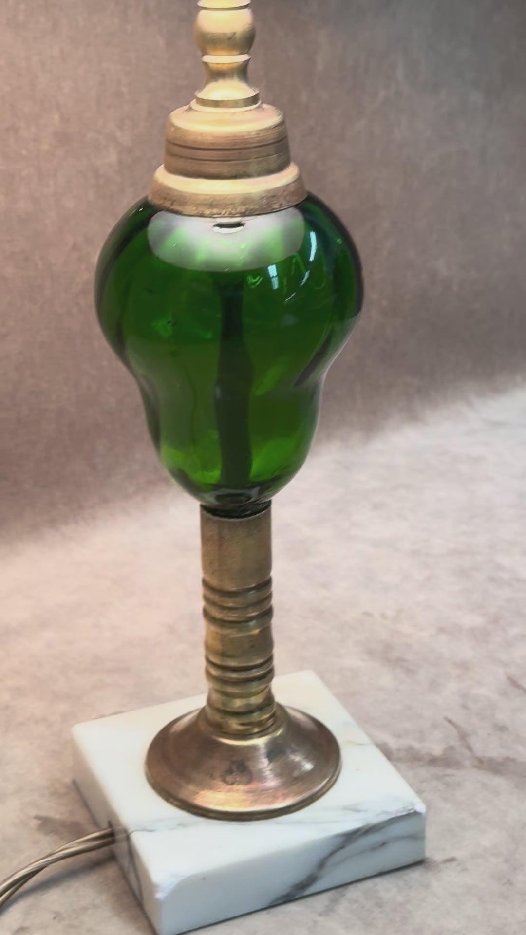 Small Emerald Green Glass lamp