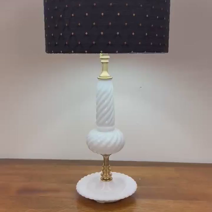 Vintage Milkglass and Brass are-Imagined Lamp