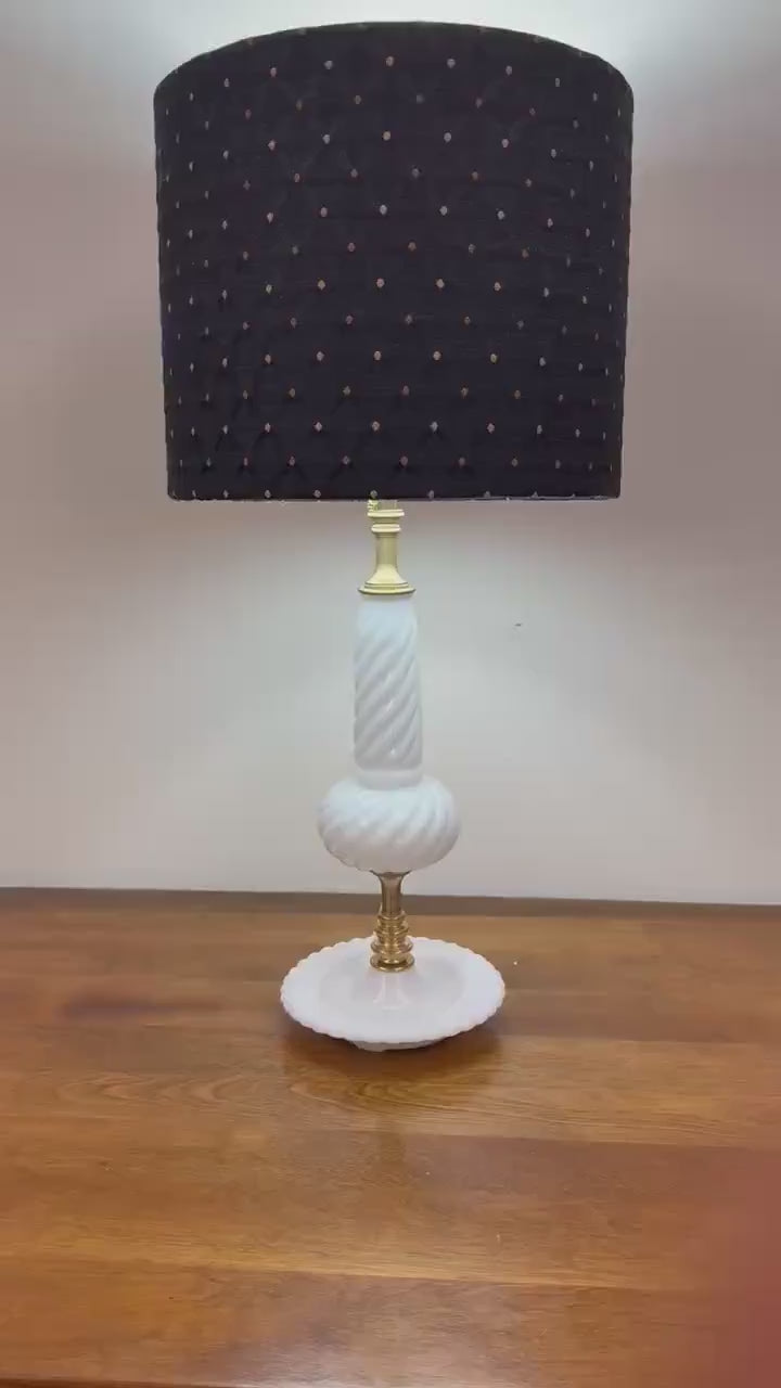 Vintage Milkglass and Brass are-Imagined Lamp