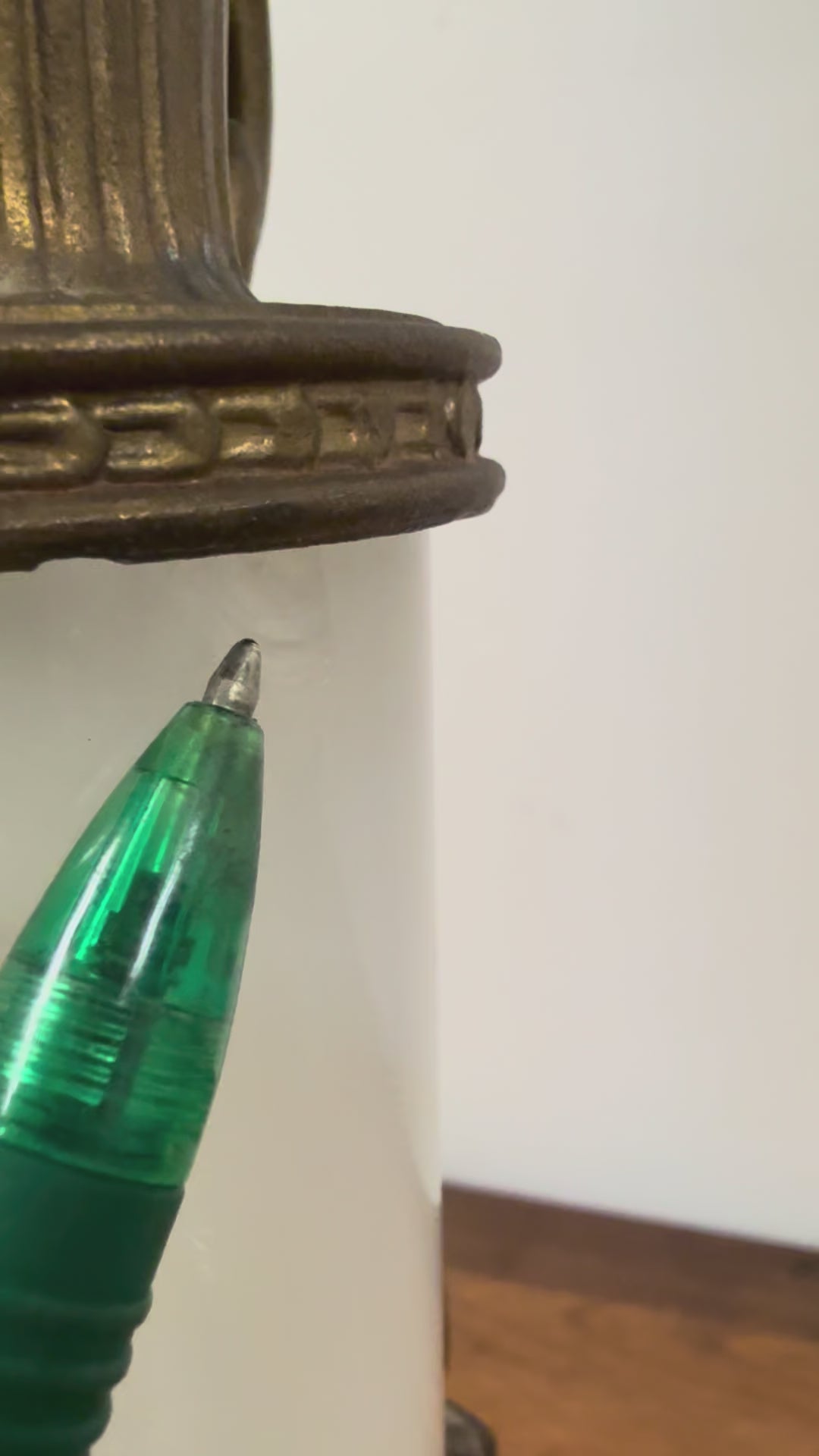 White Slag Glass Lamp