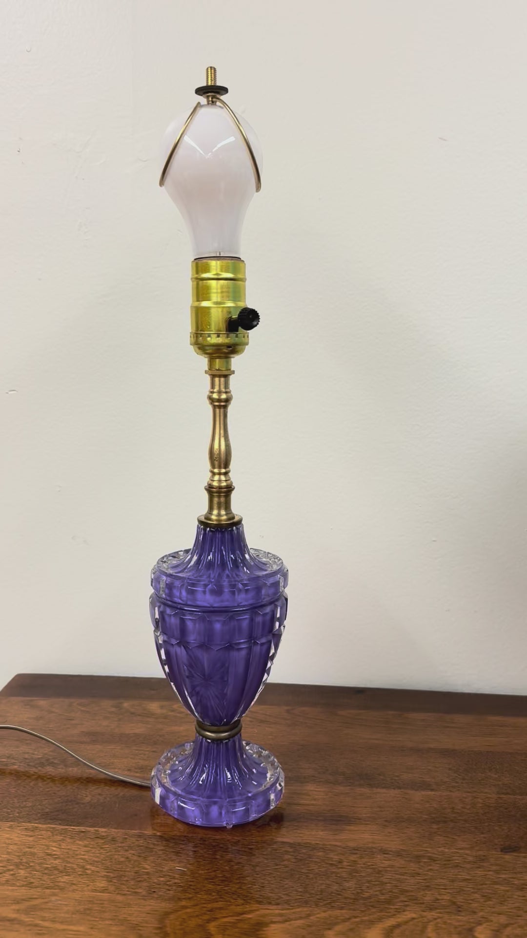 Purple Painted Glass Lamp