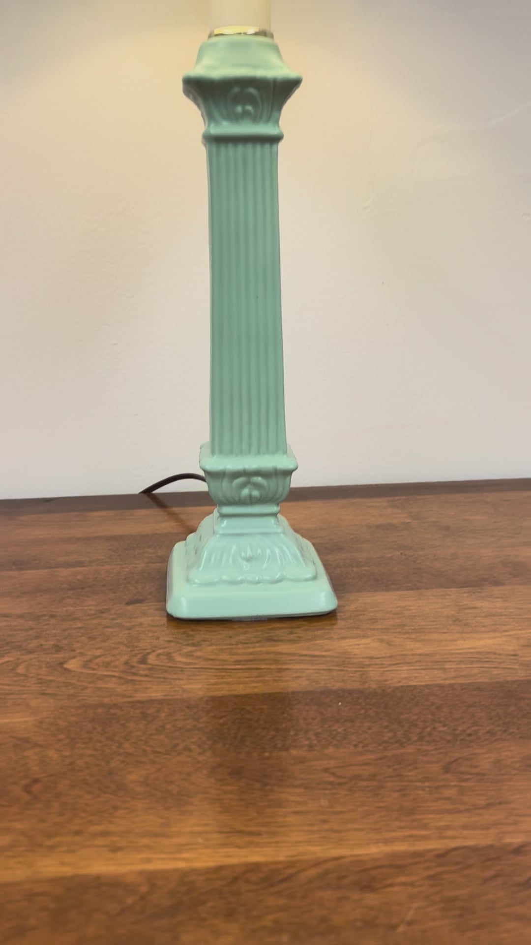 Tall Green Candlestick Lamp