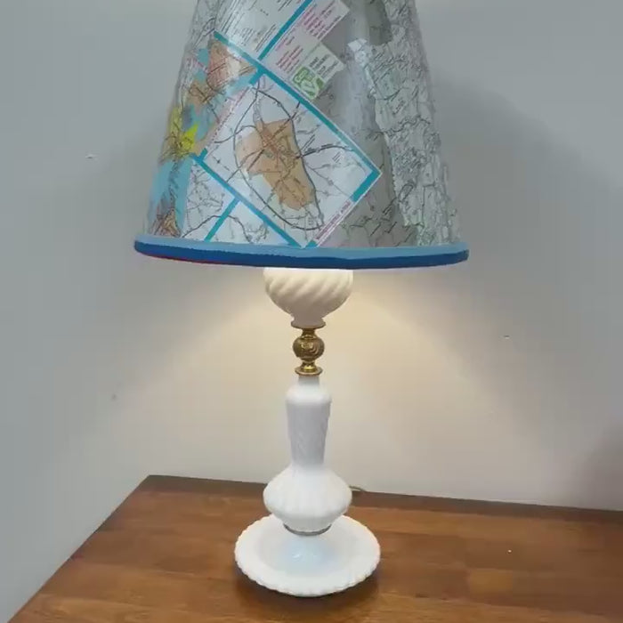 Re-Imagined Vintage Swirl Milkglass Lamp