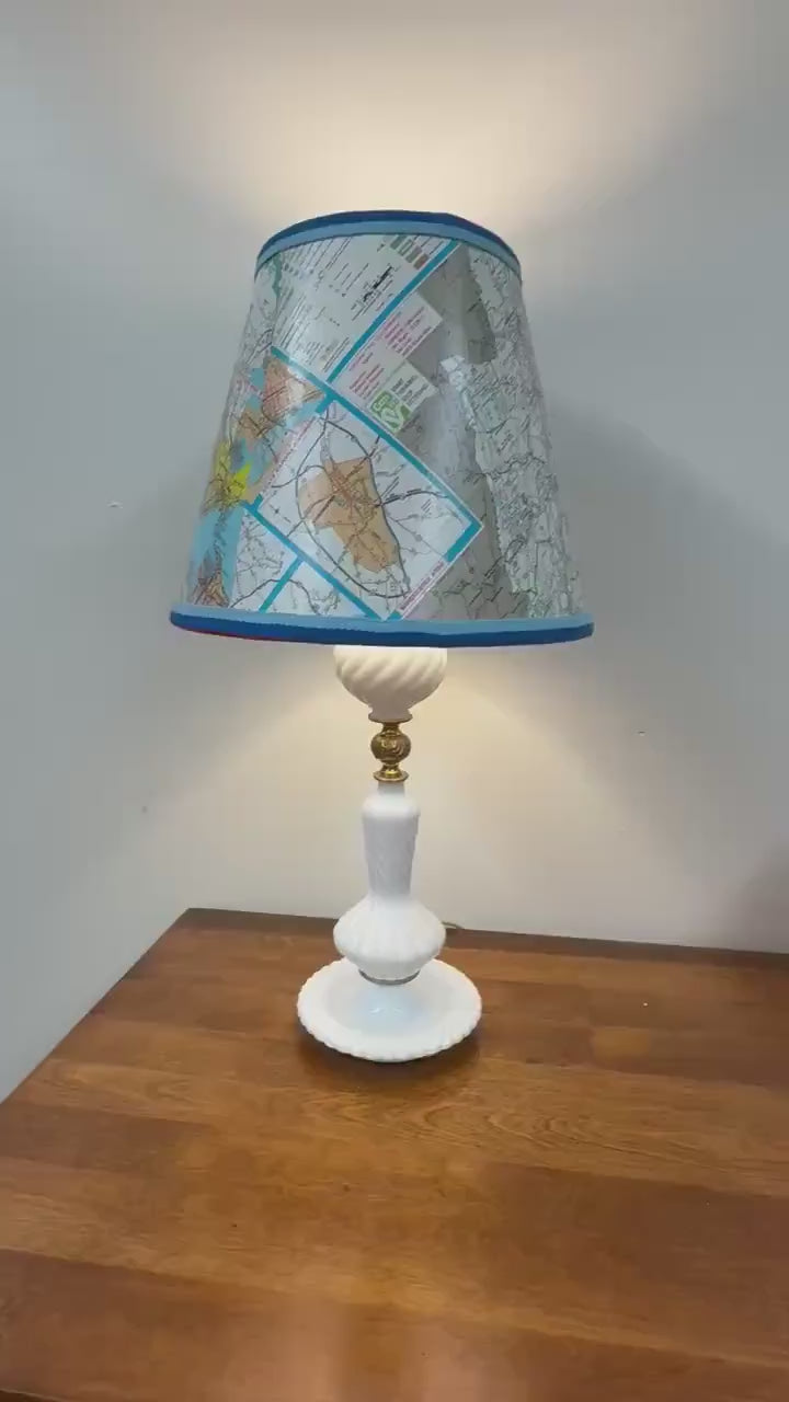 Re-Imagined Vintage Swirl Milkglass Lamp