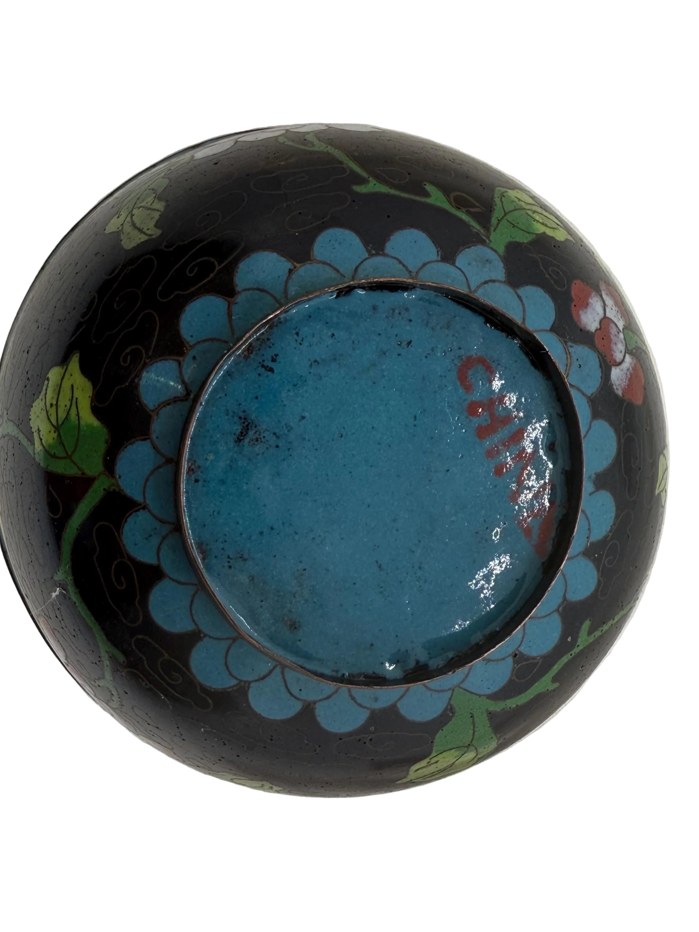 Vintage Chinese Cloisonné Bowl 4.5”