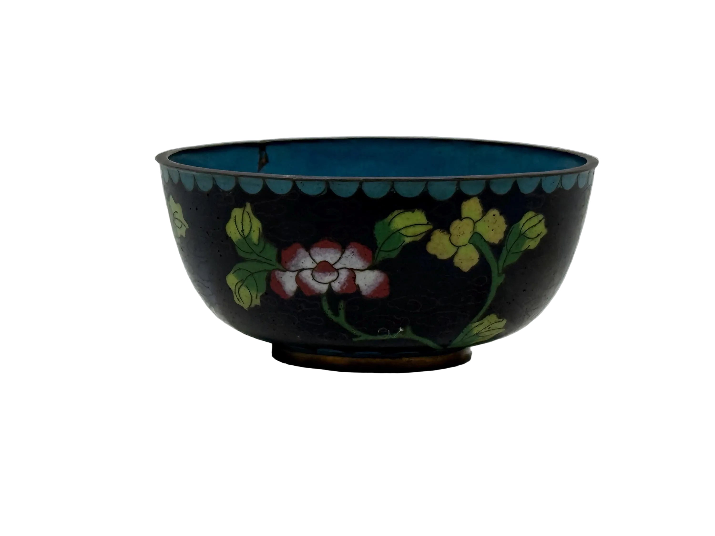 Vintage Chinese Cloisonné Bowl 4.5”