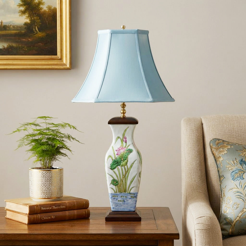Handcrafted Ornate Decorative Thai Vase Lamp, Unique Boho Table Lamp, Asian Eclectic Vase Lamp