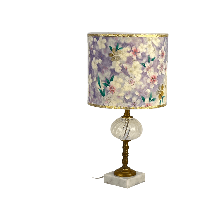 Fenton Glass with White Swirls Lamp